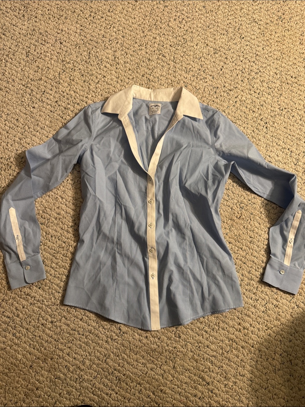 Brooks Brothers Light Blue & White Striped Button-Down Shirt
